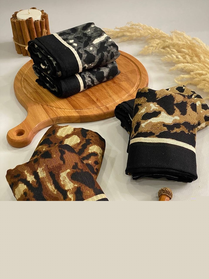 روسری نخی پلنگی دوردست دوز 