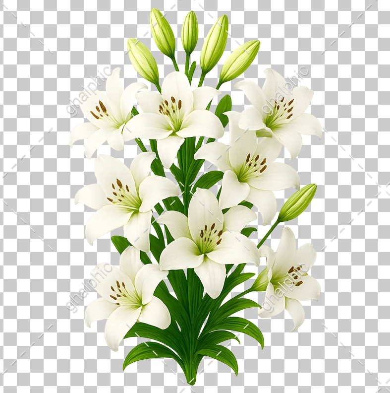 گل سوسن سفید بدون پس زمینه png 