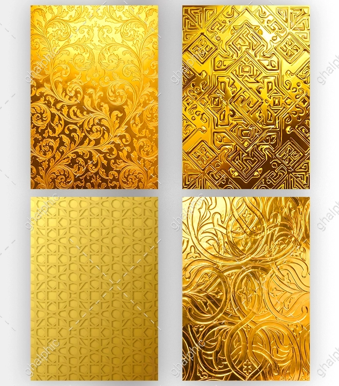 نقوش اسلیمی مذهبی طلایی با ابعاد بزرگ