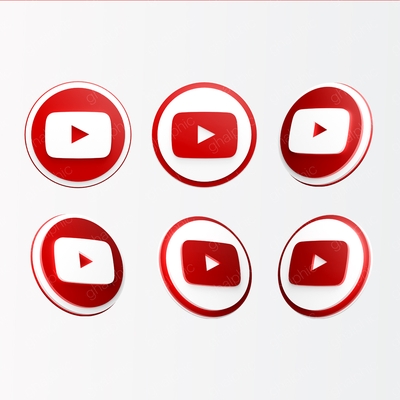 دانلود 6 آیکن 3D و فلت یوتیوب با ابعاد بزرگ