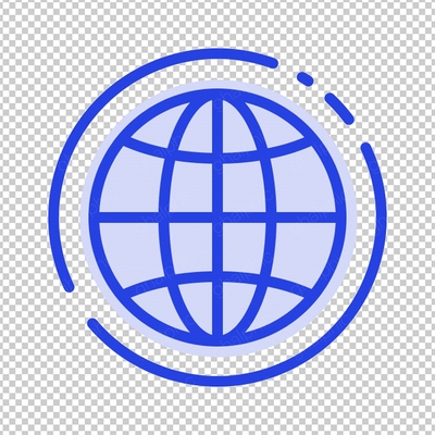 دانلود رایگان png آیکن اینترنت با رنگ آبی زیبا