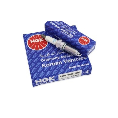 شمع NGKیورو 4 (LZKR6B-E)94937تک پلاتین جعبه آبی هیوندایی مناسب خودرو پراید(4عدد)