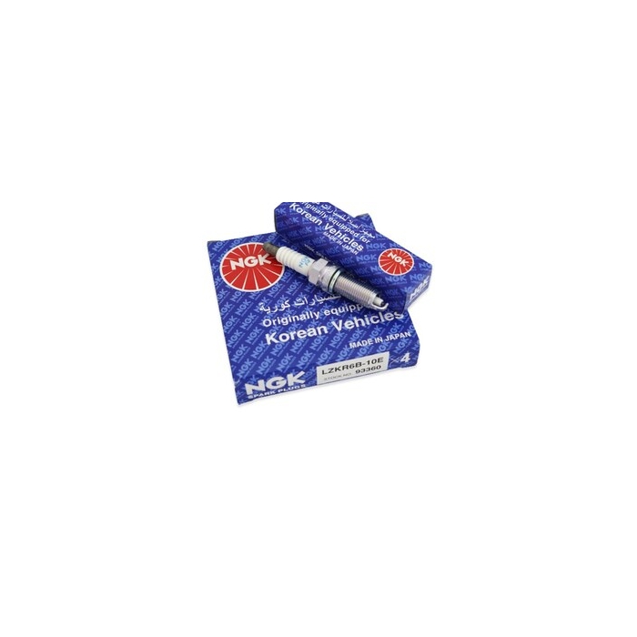 شمع NGKیورو 4 (LZKR6B-E)94937تک پلاتین جعبه آبی هیوندایی مناسب خودرو پراید(4عدد)